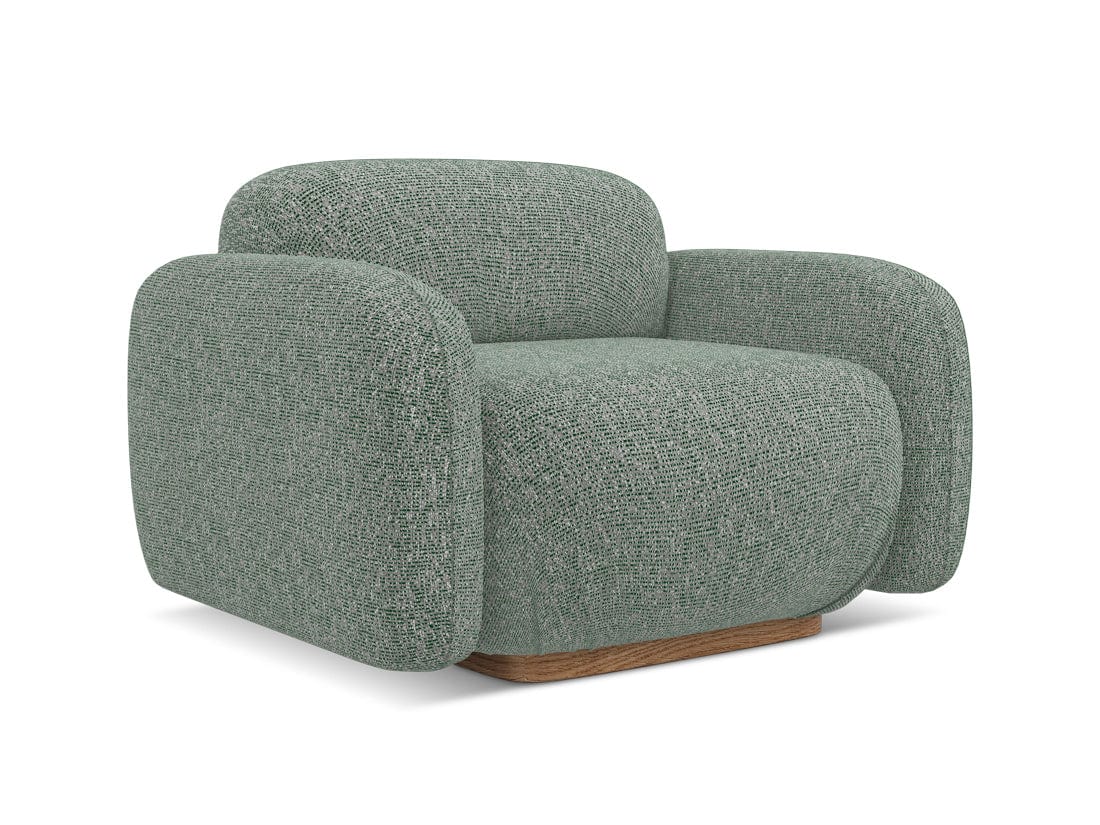 Makamii Fotoliu Fix tapitat cu stofa, Ailani C10 Verde Deschis / Natural, l110xA95xH73 cm