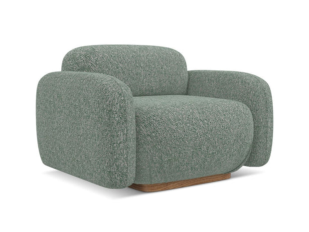 Makamii Fotoliu Fix tapitat cu stofa, Ailani C10 Verde Deschis / Natural, l110xA95xH73 cm