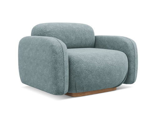 Makamii Fotoliu Fix tapitat cu stofa, Ailani C11 Albastru Denim / Natural, l110xA95xH73 cm