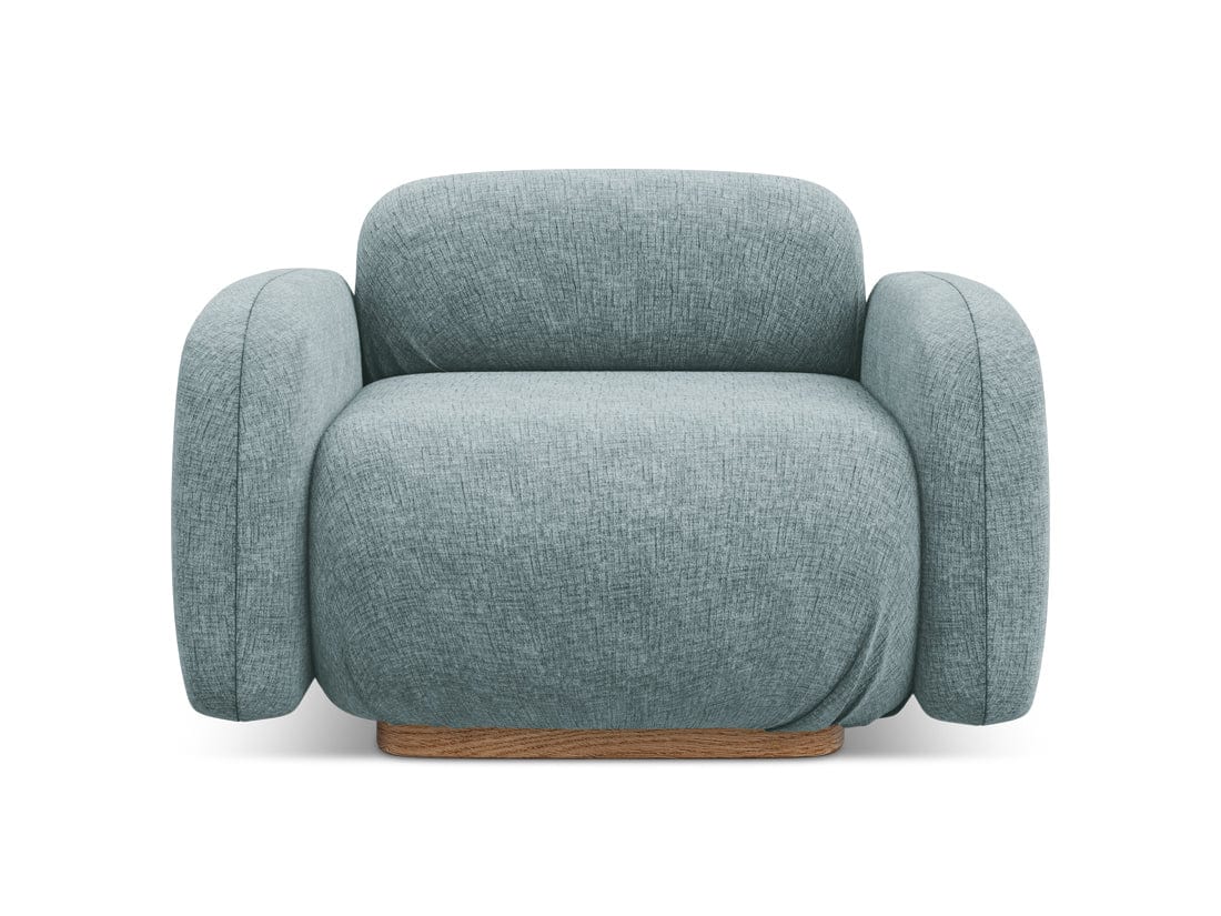 Makamii Fotoliu Fix tapitat cu stofa, Ailani C11 Albastru Denim / Natural, l110xA95xH73 cm