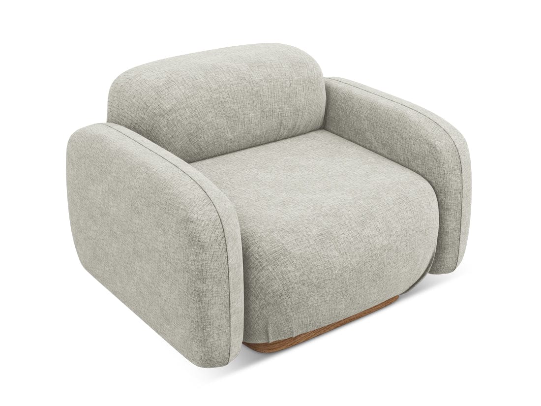 Makamii Fotoliu Fix tapitat cu stofa, Ailani C13 Argintiu / Natural, l110xA95xH73 cm