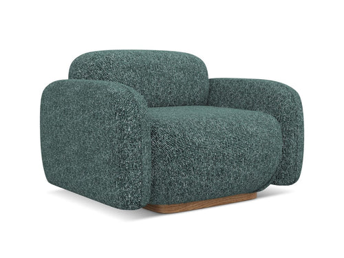 Makamii Fotoliu Fix tapitat cu stofa, Ailani C15 Albastru Denim / Natural, l110xA95xH73 cm