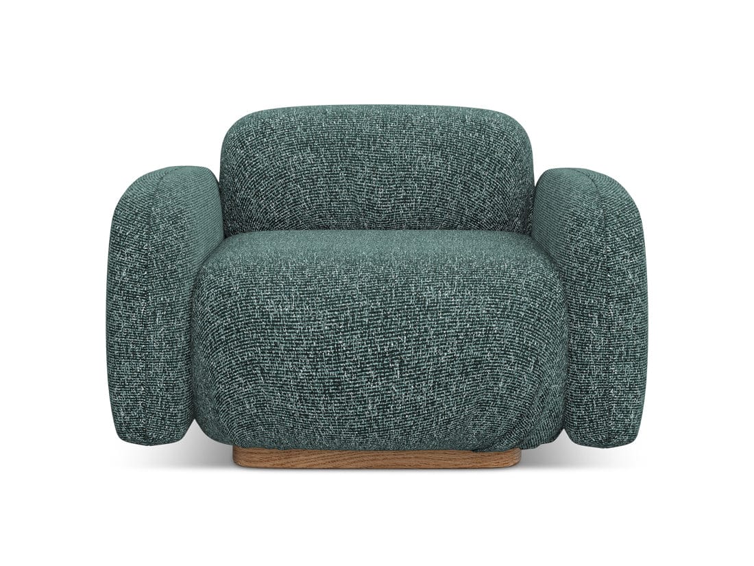 Makamii Fotoliu Fix tapitat cu stofa, Ailani C15 Albastru Denim / Natural, l110xA95xH73 cm