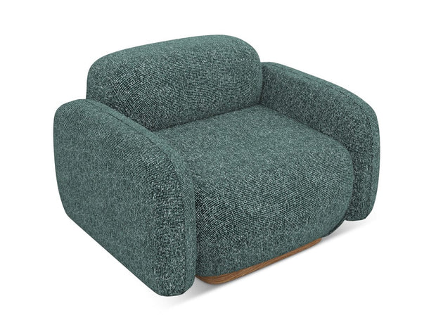 Makamii Fotoliu Fix tapitat cu stofa, Ailani C15 Albastru Denim / Natural, l110xA95xH73 cm