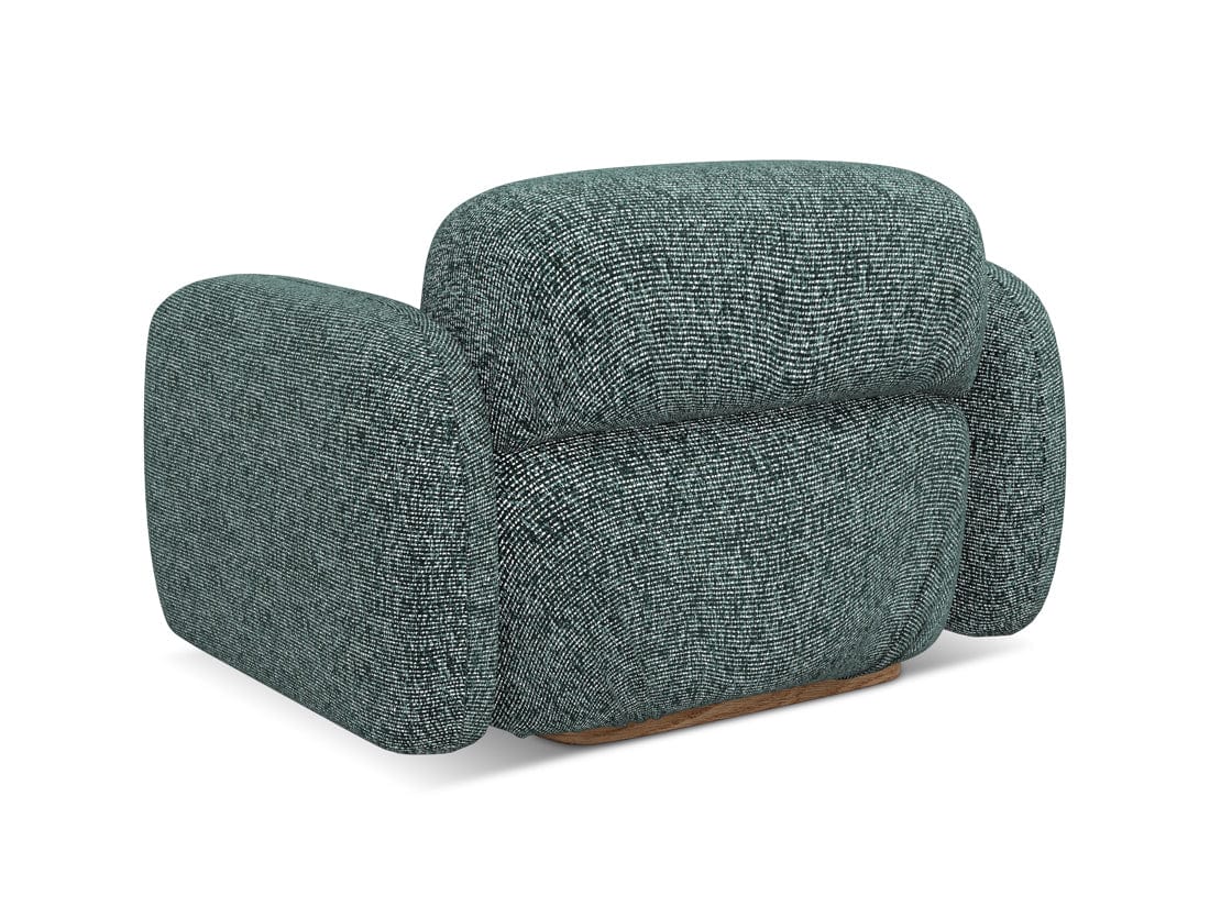 Makamii Fotoliu Fix tapitat cu stofa, Ailani C15 Albastru Denim / Natural, l110xA95xH73 cm