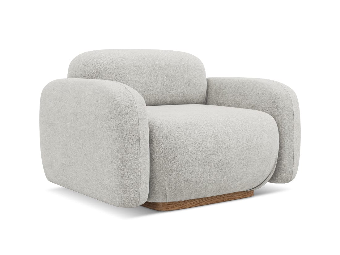 Makamii Fotoliu Fix tapitat cu stofa, Ailani C15 Argintiu / Natural, l110xA95xH73 cm