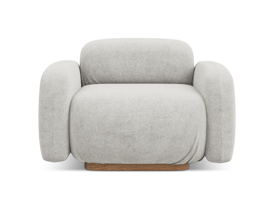 Makamii Fotoliu Fix tapitat cu stofa, Ailani C15 Argintiu / Natural, l110xA95xH73 cm