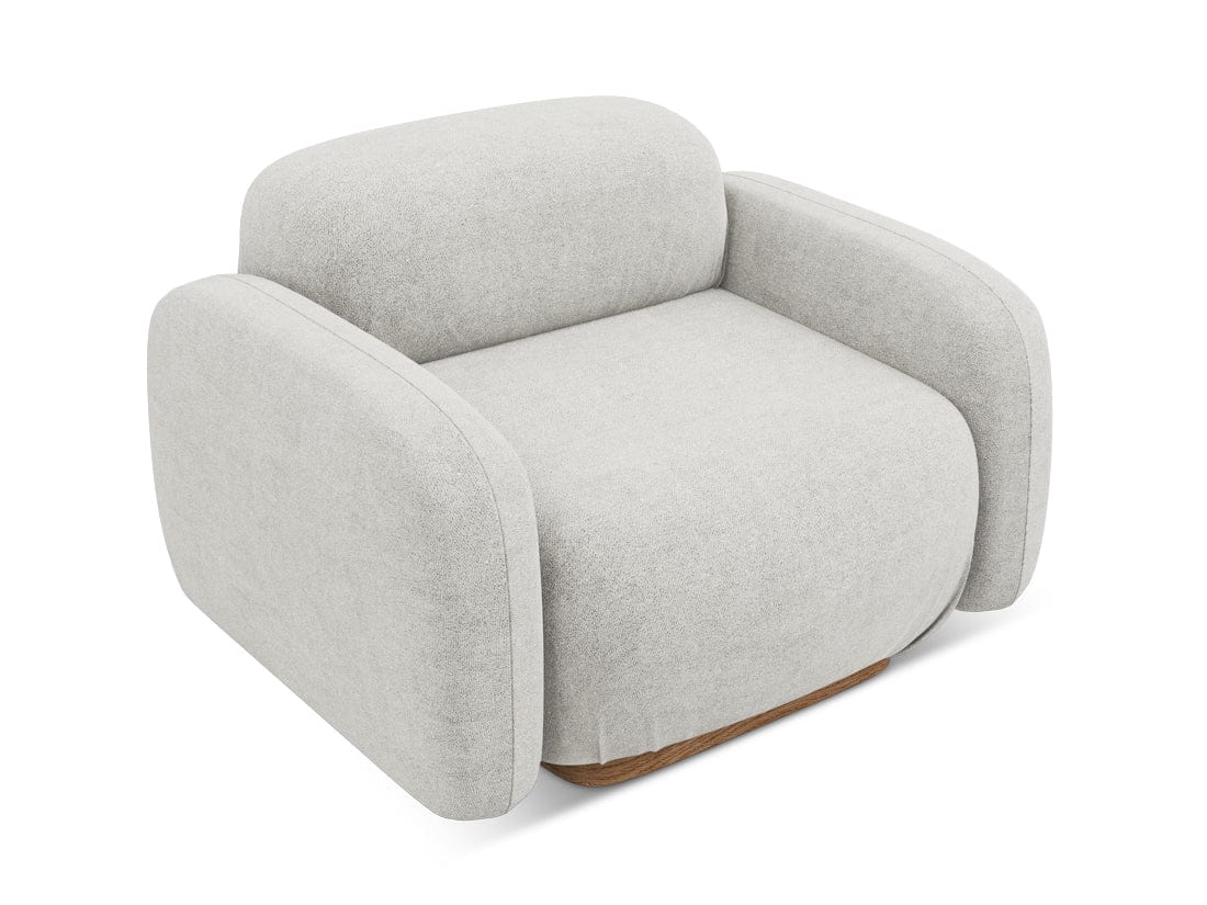 Makamii Fotoliu Fix tapitat cu stofa, Ailani C15 Argintiu / Natural, l110xA95xH73 cm