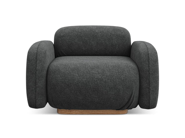 Makamii Fotoliu Fix tapitat cu stofa, Ailani C16 Gri Inchis / Natural, l110xA95xH73 cm