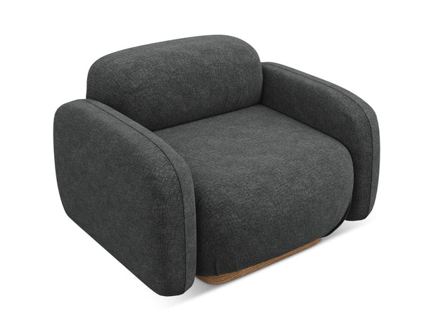 Makamii Fotoliu Fix tapitat cu stofa, Ailani C16 Gri Inchis / Natural, l110xA95xH73 cm