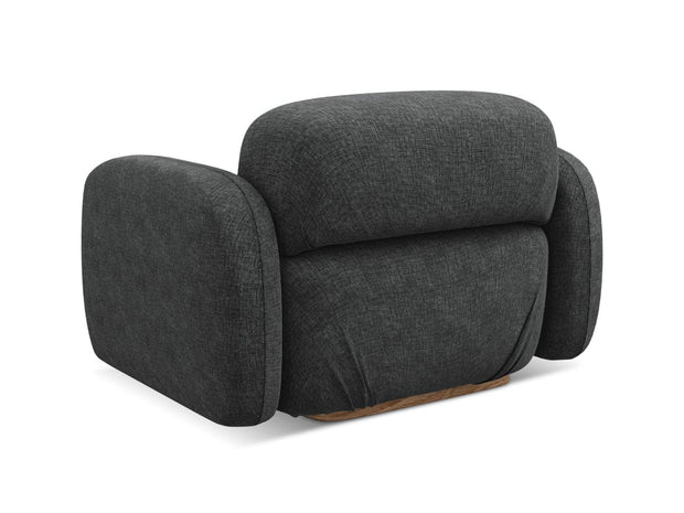 Makamii Fotoliu Fix tapitat cu stofa, Ailani C16 Gri Inchis / Natural, l110xA95xH73 cm