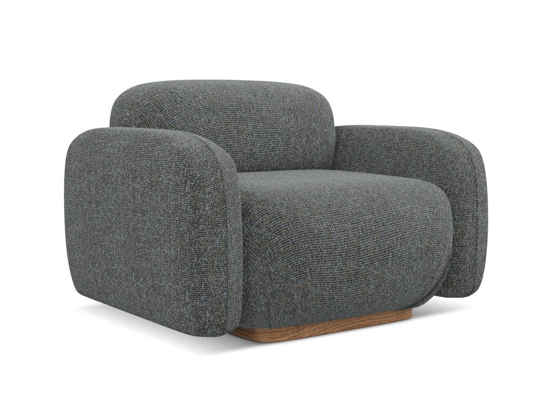 Makamii Fotoliu Fix tapitat cu stofa, Ailani C17 Gri Inchis / Natural, l110xA95xH73 cm