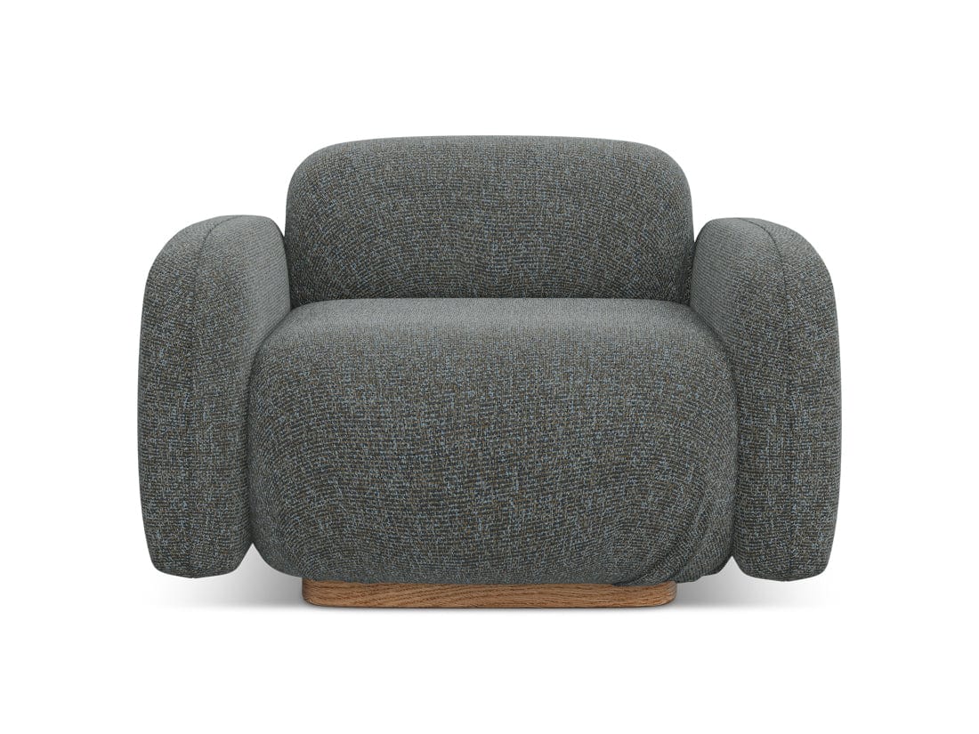 Makamii Fotoliu Fix tapitat cu stofa, Ailani C17 Gri Inchis / Natural, l110xA95xH73 cm