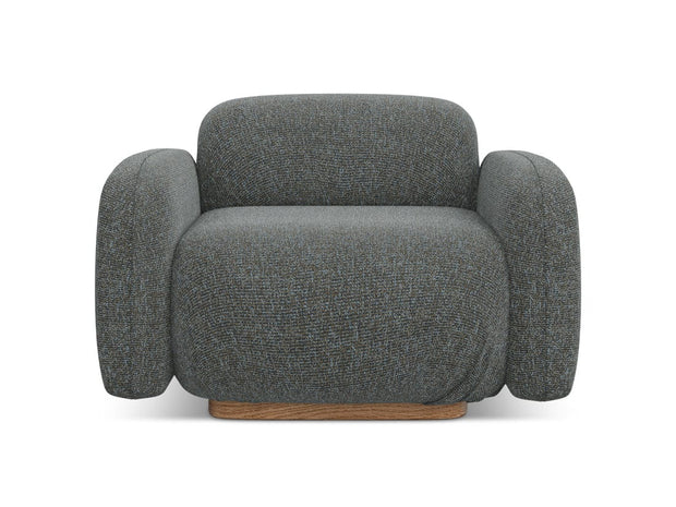 Makamii Fotoliu Fix tapitat cu stofa, Ailani C17 Gri Inchis / Natural, l110xA95xH73 cm