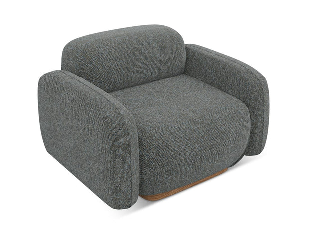 Makamii Fotoliu Fix tapitat cu stofa, Ailani C17 Gri Inchis / Natural, l110xA95xH73 cm