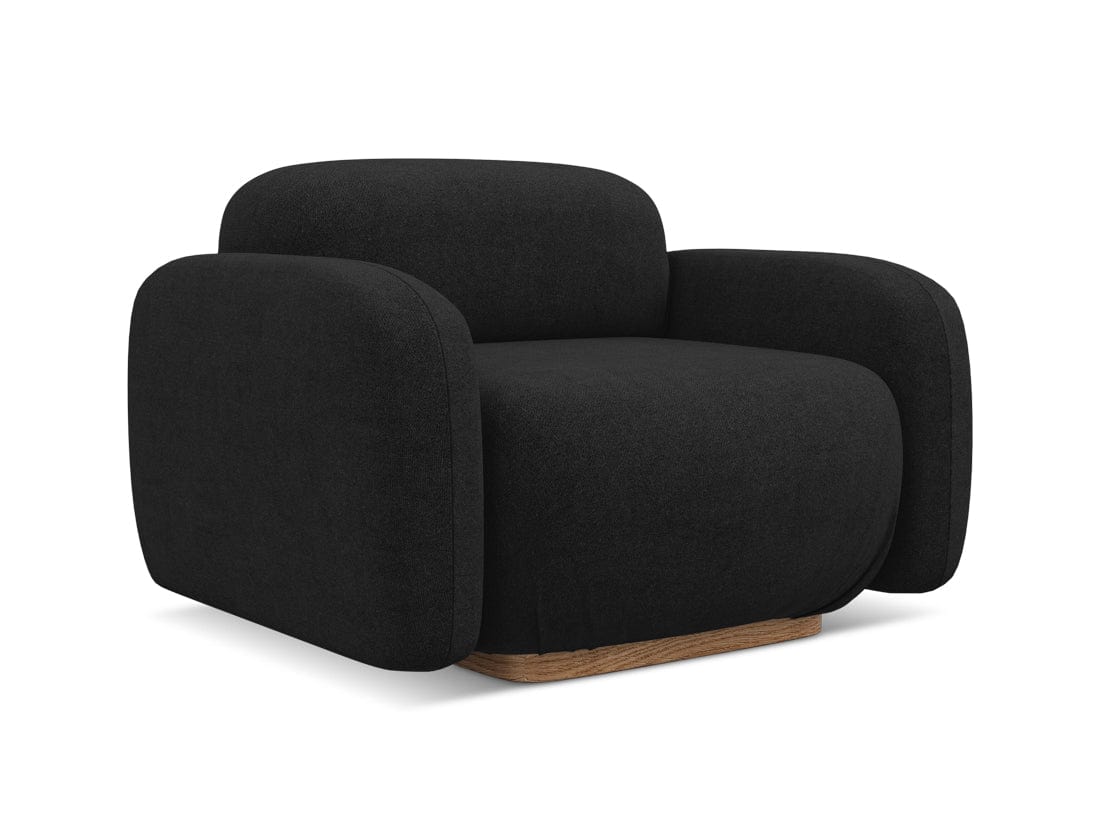 Makamii Fotoliu Fix tapitat cu stofa, Ailani C21 Antracit / Natural, l110xA95xH73 cm