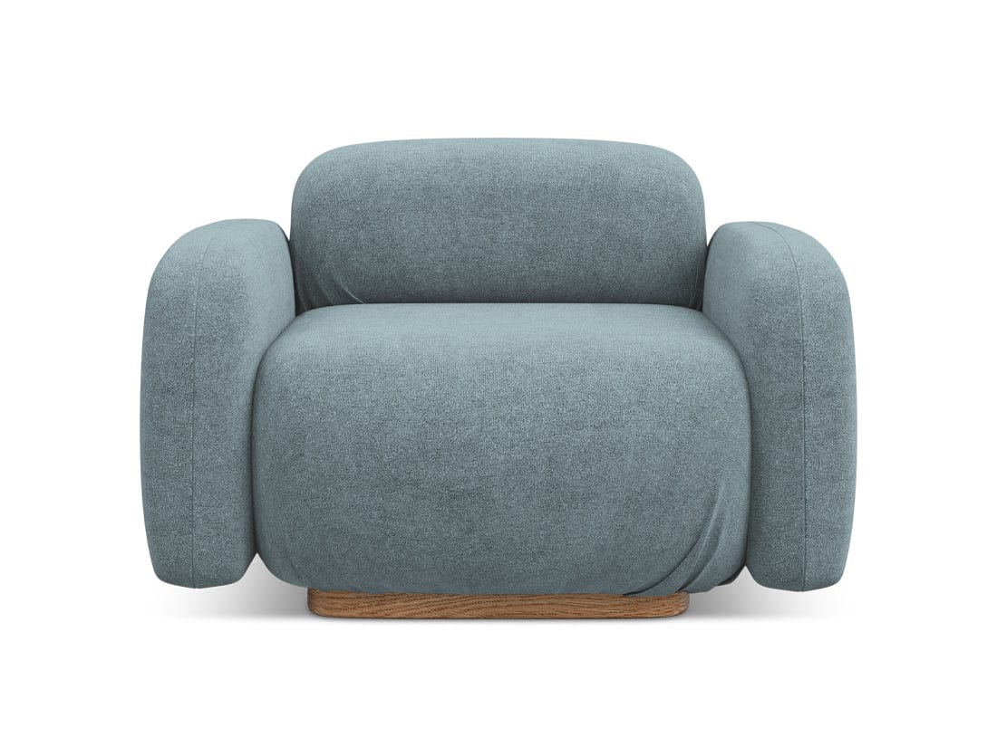 Makamii Fotoliu Fix tapitat cu stofa, Ailani C23 Albastru Denim / Natural, l110xA95xH73 cm