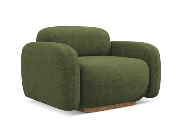 Makamii Fotoliu Fix tapitat cu stofa, Ailani C27 Verde Olive / Natural, l110xA95xH73 cm