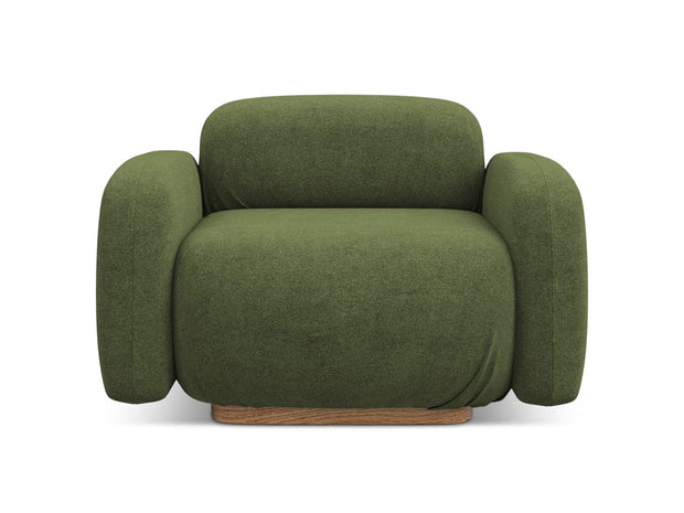 Makamii Fotoliu Fix tapitat cu stofa, Ailani C27 Verde Olive / Natural, l110xA95xH73 cm