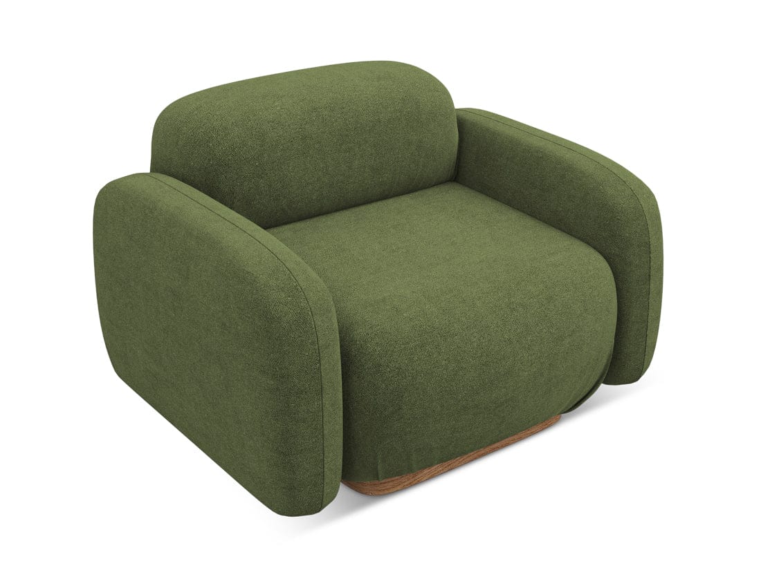 Makamii Fotoliu Fix tapitat cu stofa, Ailani C27 Verde Olive / Natural, l110xA95xH73 cm