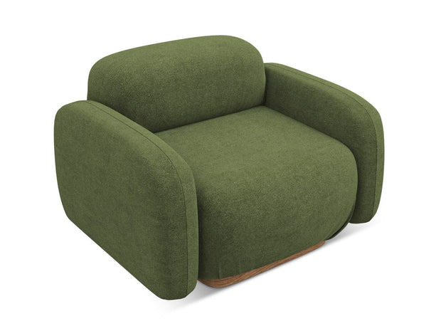 Makamii Fotoliu Fix tapitat cu stofa, Ailani C27 Verde Olive / Natural, l110xA95xH73 cm