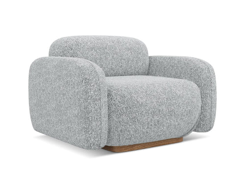 Makamii Fotoliu Fix tapitat cu stofa, Ailani C3 Argintiu / Natural, l110xA95xH73 cm