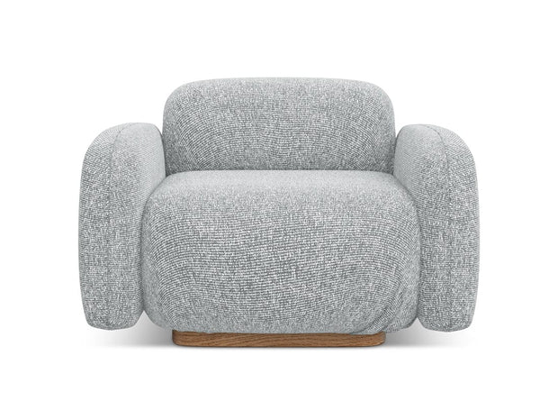 Makamii Fotoliu Fix tapitat cu stofa, Ailani C3 Argintiu / Natural, l110xA95xH73 cm