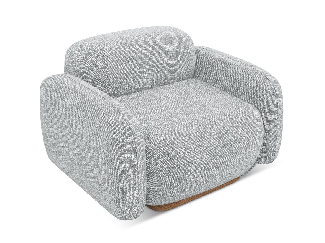 Makamii Fotoliu Fix tapitat cu stofa, Ailani C3 Argintiu / Natural, l110xA95xH73 cm