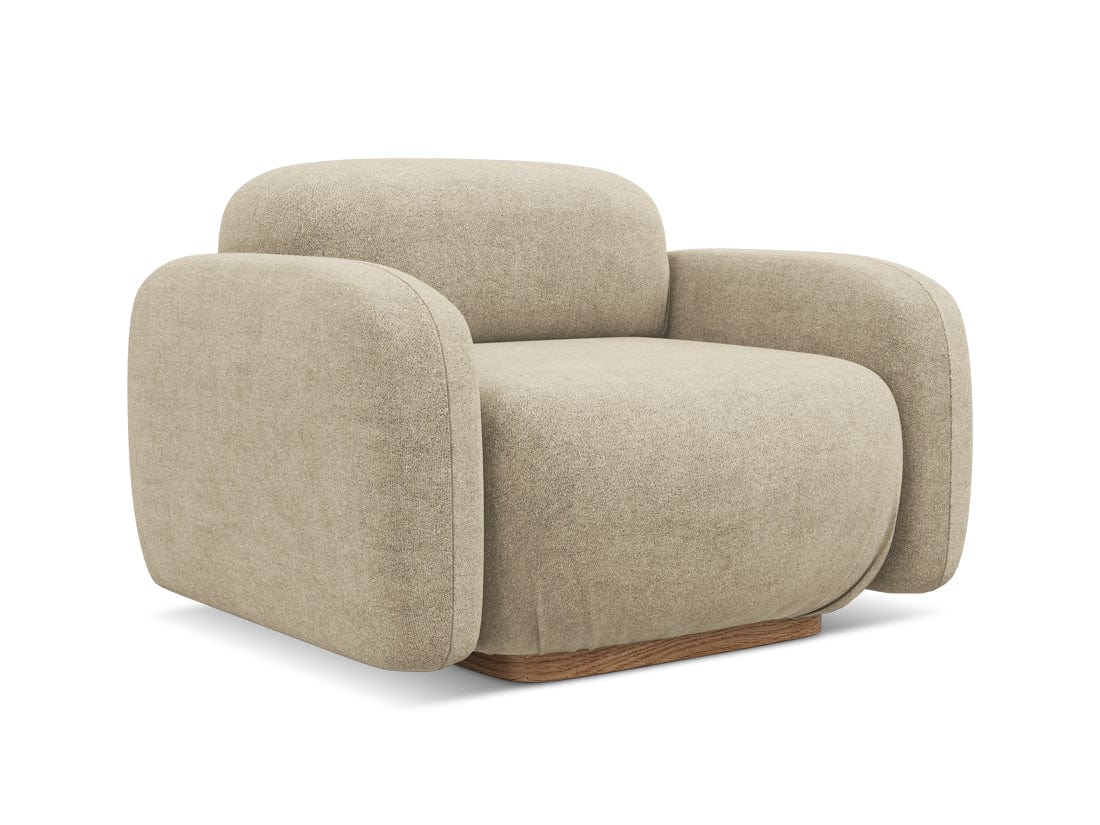 Makamii Fotoliu Fix tapitat cu stofa, Ailani C3 Bej / Natural, l110xA95xH73 cm