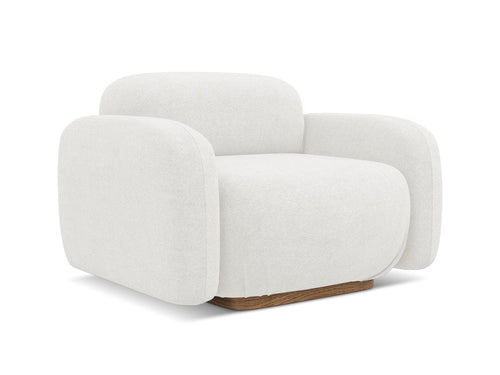 Makamii Fotoliu Fix tapitat cu stofa, Ailani C6 Alb / Natural, l110xA95xH73 cm