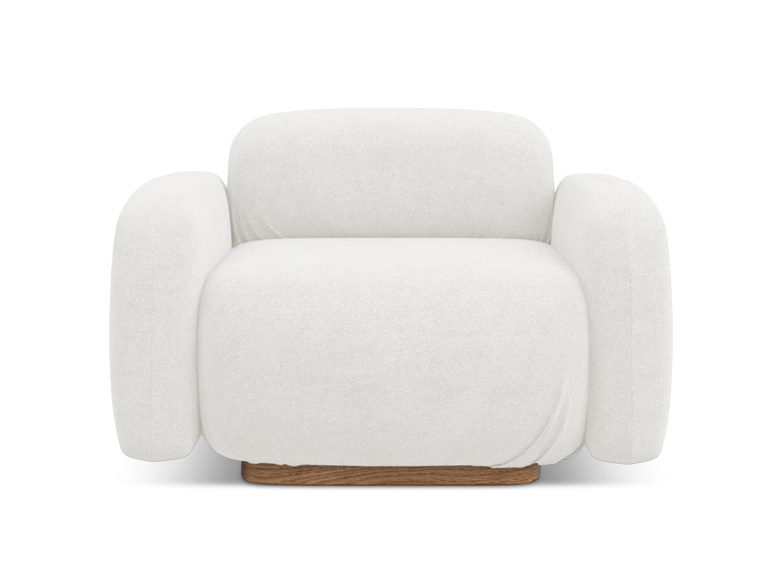 Makamii Fotoliu Fix tapitat cu stofa, Ailani C6 Alb / Natural, l110xA95xH73 cm