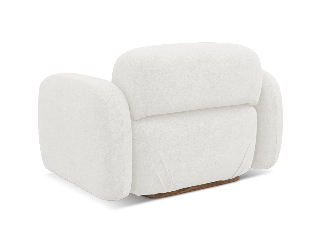 Makamii Fotoliu Fix tapitat cu stofa, Ailani C6 Alb / Natural, l110xA95xH73 cm