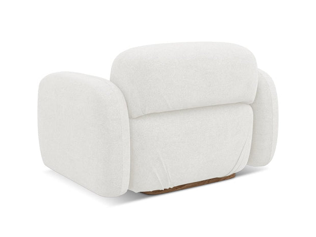 Makamii Fotoliu Fix tapitat cu stofa, Ailani C6 Alb / Natural, l110xA95xH73 cm