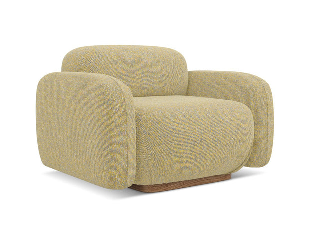 Makamii Fotoliu Fix tapitat cu stofa, Ailani C7 Mustariu / Natural, l110xA95xH73 cm