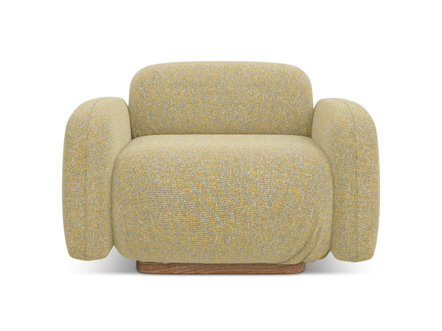 Makamii Fotoliu Fix tapitat cu stofa, Ailani C7 Mustariu / Natural, l110xA95xH73 cm