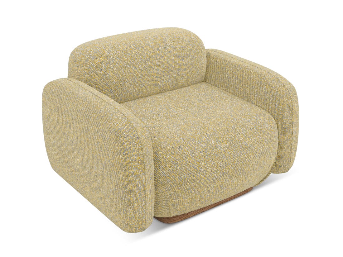 Makamii Fotoliu Fix tapitat cu stofa, Ailani C7 Mustariu / Natural, l110xA95xH73 cm