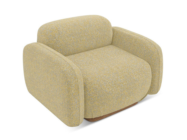 Makamii Fotoliu Fix tapitat cu stofa, Ailani C7 Mustariu / Natural, l110xA95xH73 cm