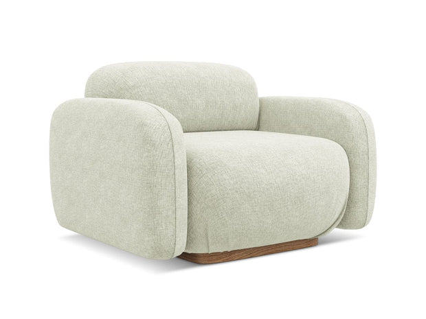 Makamii Fotoliu Fix tapitat cu stofa, Ailani C8 Alb / Natural, l110xA95xH73 cm