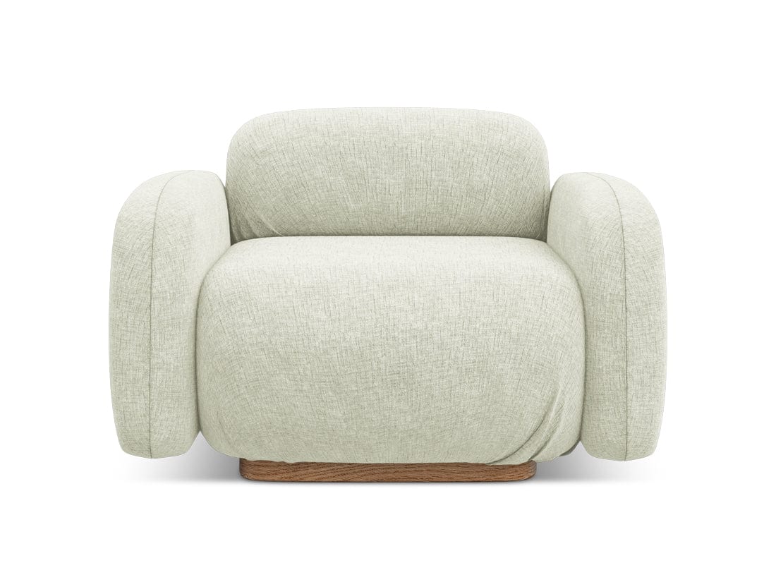 Makamii Fotoliu Fix tapitat cu stofa, Ailani C8 Alb / Natural, l110xA95xH73 cm