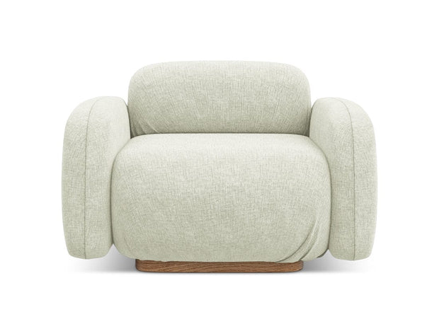 Makamii Fotoliu Fix tapitat cu stofa, Ailani C8 Alb / Natural, l110xA95xH73 cm