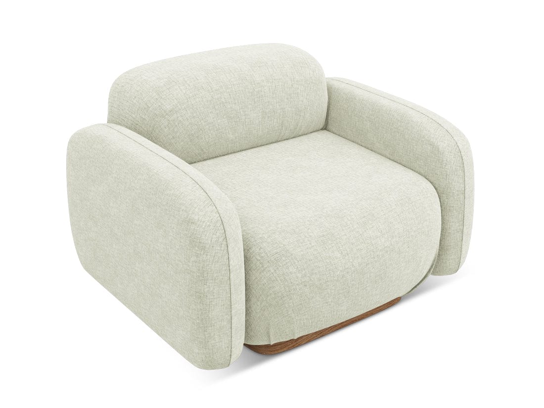 Makamii Fotoliu Fix tapitat cu stofa, Ailani C8 Alb / Natural, l110xA95xH73 cm