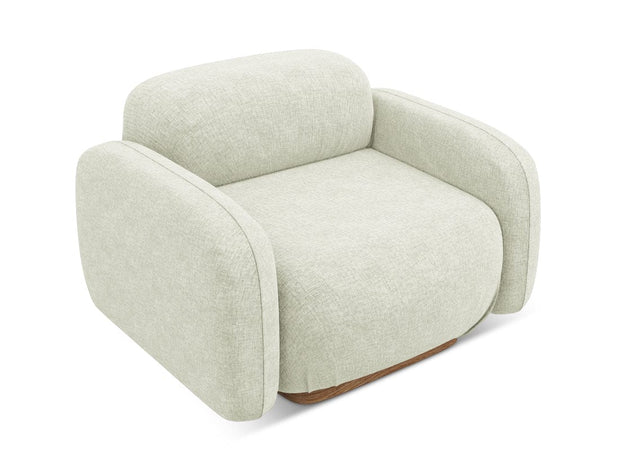 Makamii Fotoliu Fix tapitat cu stofa, Ailani C8 Alb / Natural, l110xA95xH73 cm