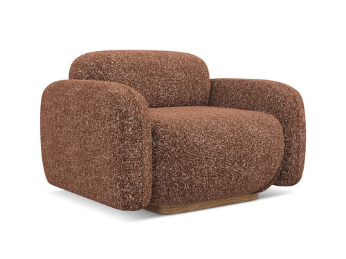 Makamii Fotoliu Fix tapitat cu stofa, Ailani C8 Caramiziu / Natural, l110xA95xH73 cm