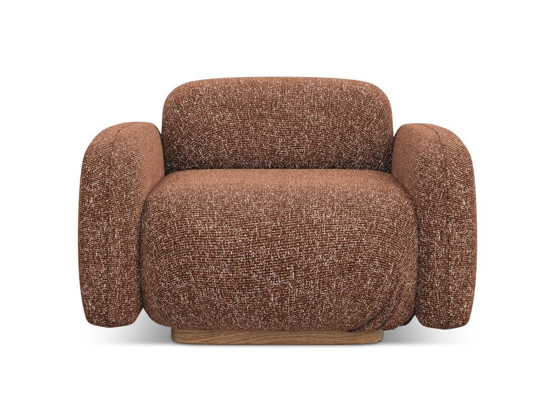 Makamii Fotoliu Fix tapitat cu stofa, Ailani C8 Caramiziu / Natural, l110xA95xH73 cm