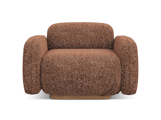 Makamii Fotoliu Fix tapitat cu stofa, Ailani C8 Caramiziu / Natural, l110xA95xH73 cm