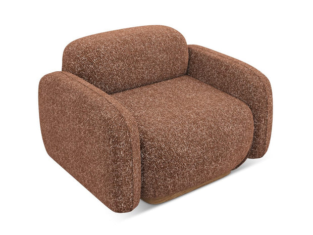 Makamii Fotoliu Fix tapitat cu stofa, Ailani C8 Caramiziu / Natural, l110xA95xH73 cm