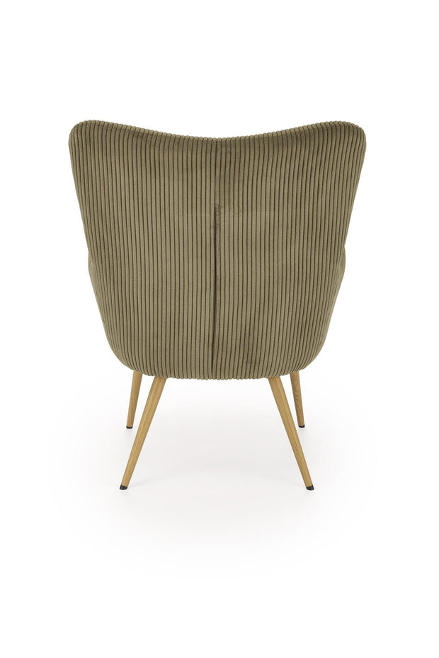 Fotoliu fix tapitat cu stofa, Amaro Verde / Natural, l70xA80xH97 cm (1)