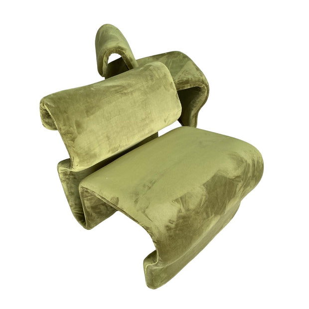 Asir Fotoliu fix tapitat cu stofa, Ambre Verde Olive, l55xA75xH75 cm