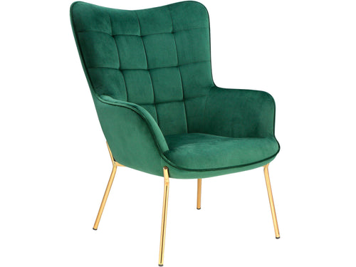 Dorel Home Fotoliu fix tapitat cu stofa, Boris Velvet Verde / Auriu, l73xA80xH99 cm