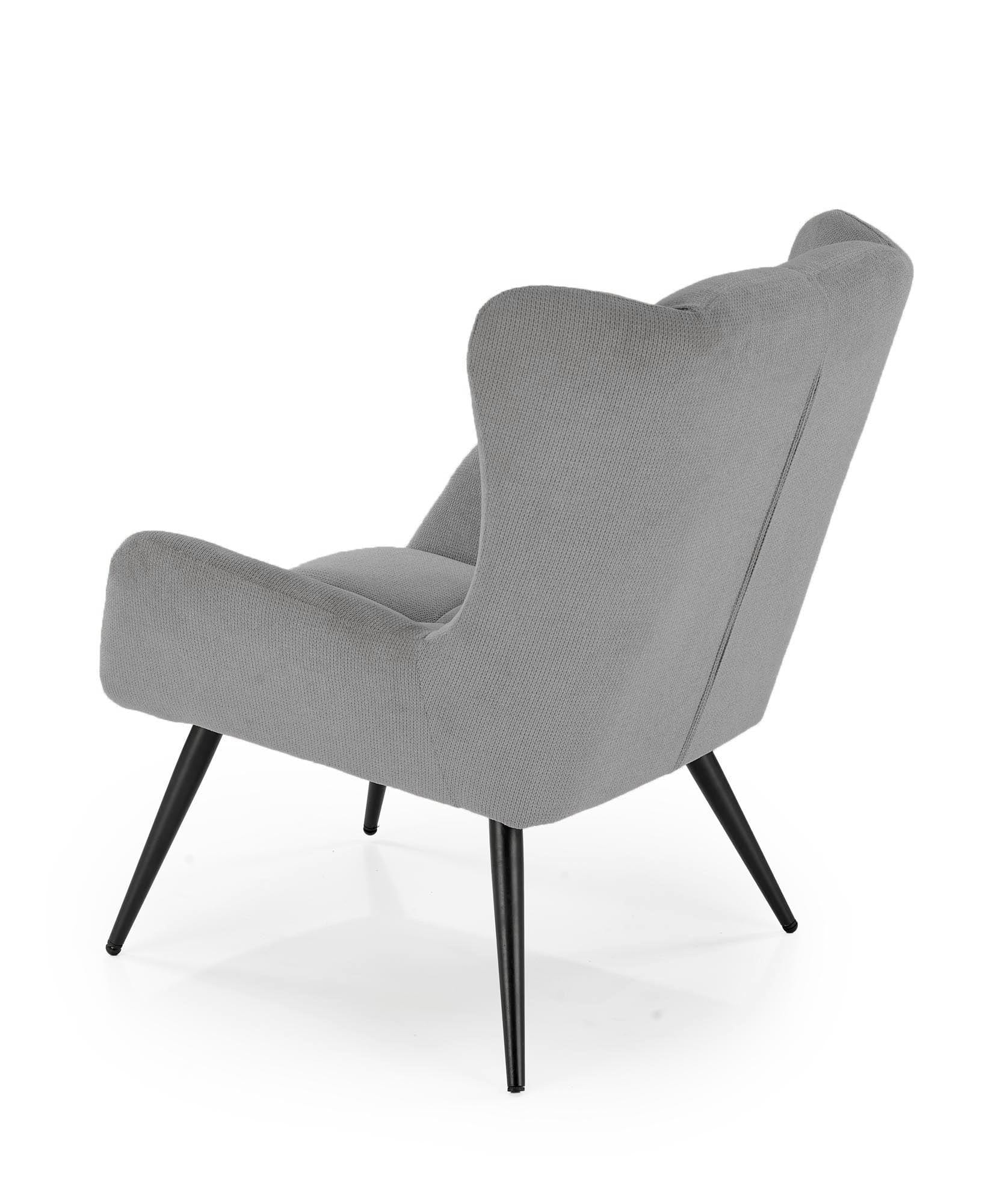 Fotoliu fix tapitat cu stofa, Byron Gri / Negru, l75xA85xH92 cm (4)